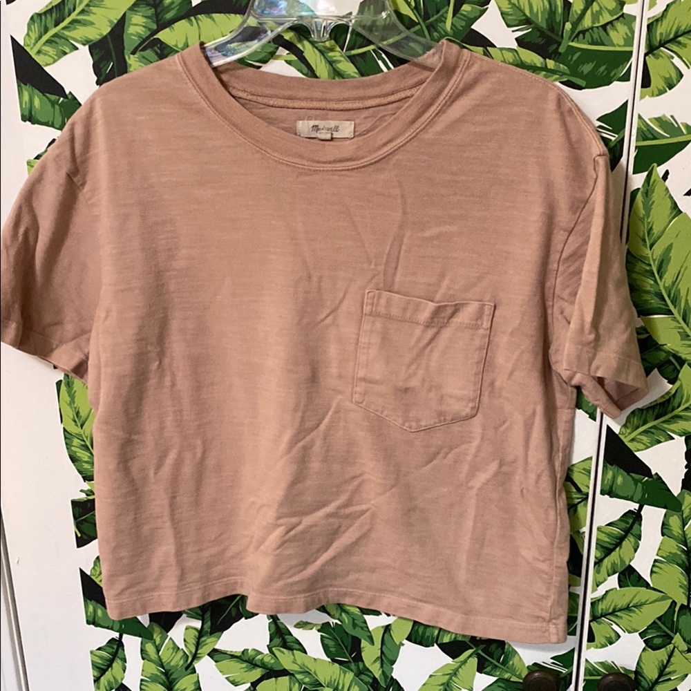 Madewell Peach/Nude Cropped Tee 100% cotton